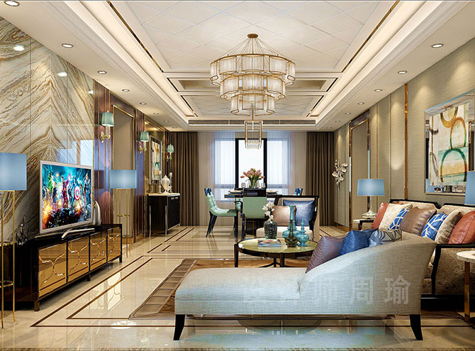 日韩c逼视频世纪江尚三室两厅168平装修设计效果欣赏